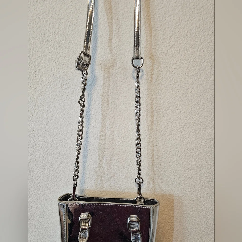 No Boundaries brand Silver Metallic Tote Crossbody